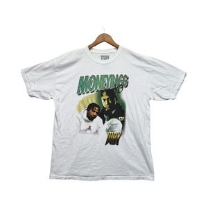 Moneybagg Yo MBY White Rap Hip Hop Music Cotton Shirt XL